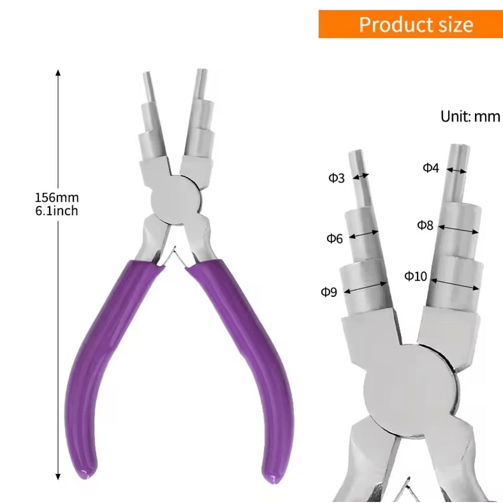 6in1 Bail Making Pliers Jewelry Tool For Wire Looping Bending DIY Crafting 2