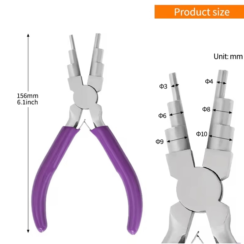 6in1 Bail Making Pliers Jewelry Tool For Wire Looping Bending DIY Crafting 2