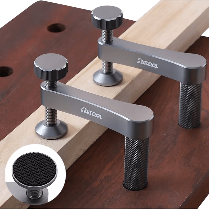2PCS Adjustable Bench Dog Clamp 34 Hold Down Clamps For Woodworking MFT Tables 0