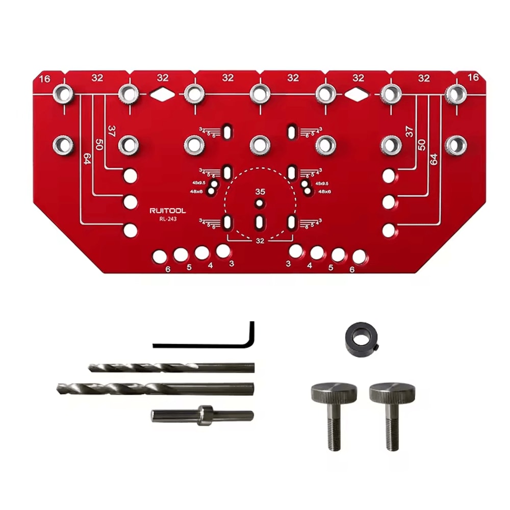 2in1 Shelf Pin Hinge Jig Aluminum Drilling Guide For Cabinet Furniture Installation 4