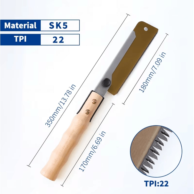 7Inch Japanese Pull Saw SK5 SingleEdge Precision Woodworking Hand Saw 22 TPI 3