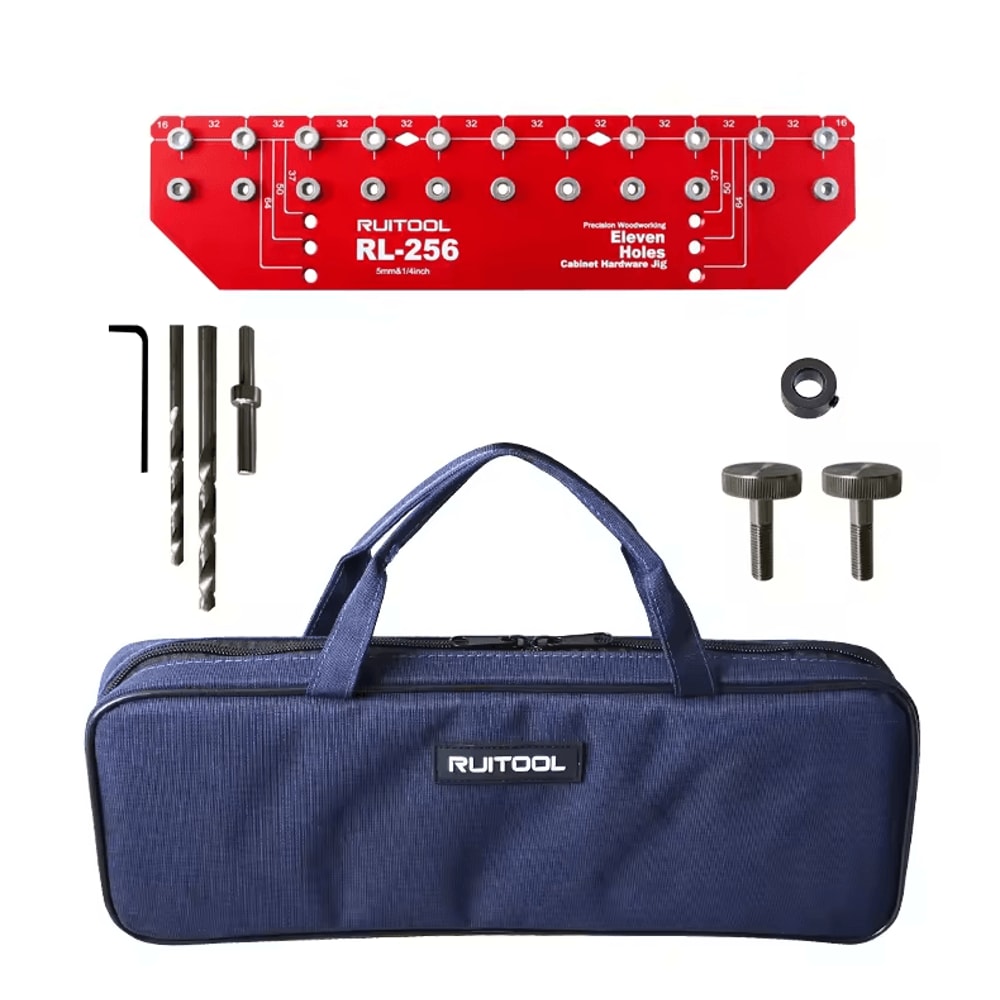 11Hole Aluminum Shelf Pin Jig Set With Storage Bag For Cabinet Furniture Drilling 4