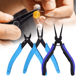 3-piece jewelry making pliers set with needle nose, flat nose & cutting tools