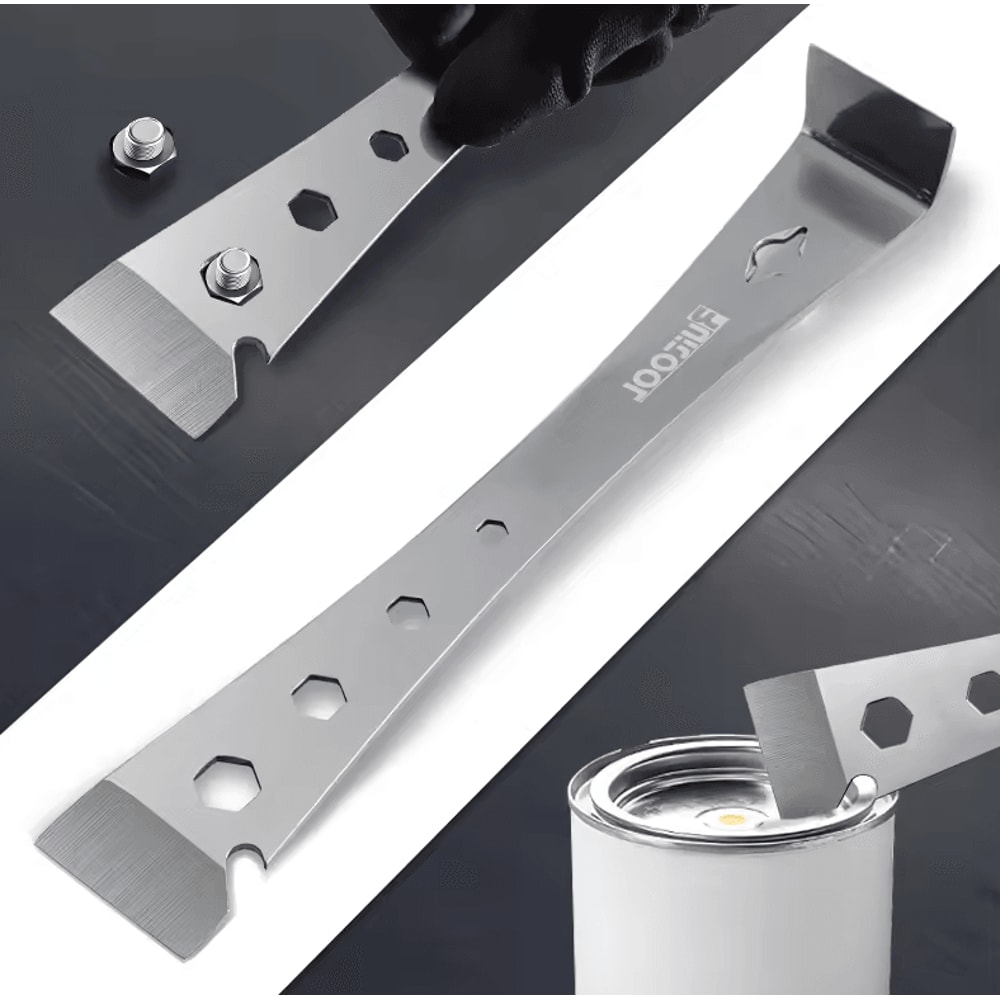 Stainless Steel MultiPurpose Pry Bar Scraper For Trim Removal Cleaning DIY Repairs 0