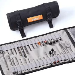 portable nylon tool roll bag organizer for drill bits, tools & diy storage