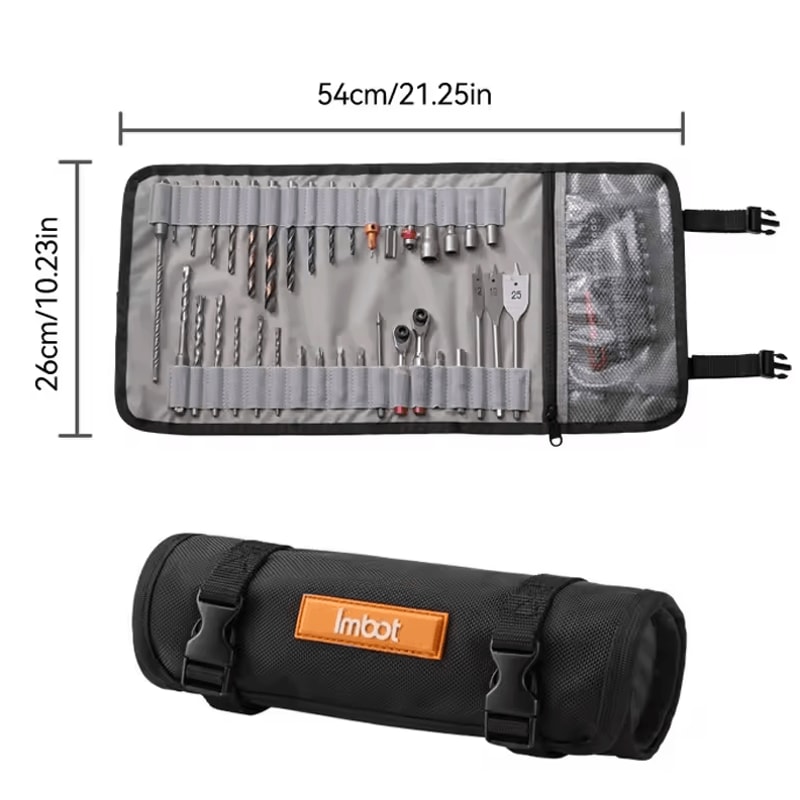 Portable Nylon Tool Roll Bag Organizer For Drill Bits Tools DIY Storage 1