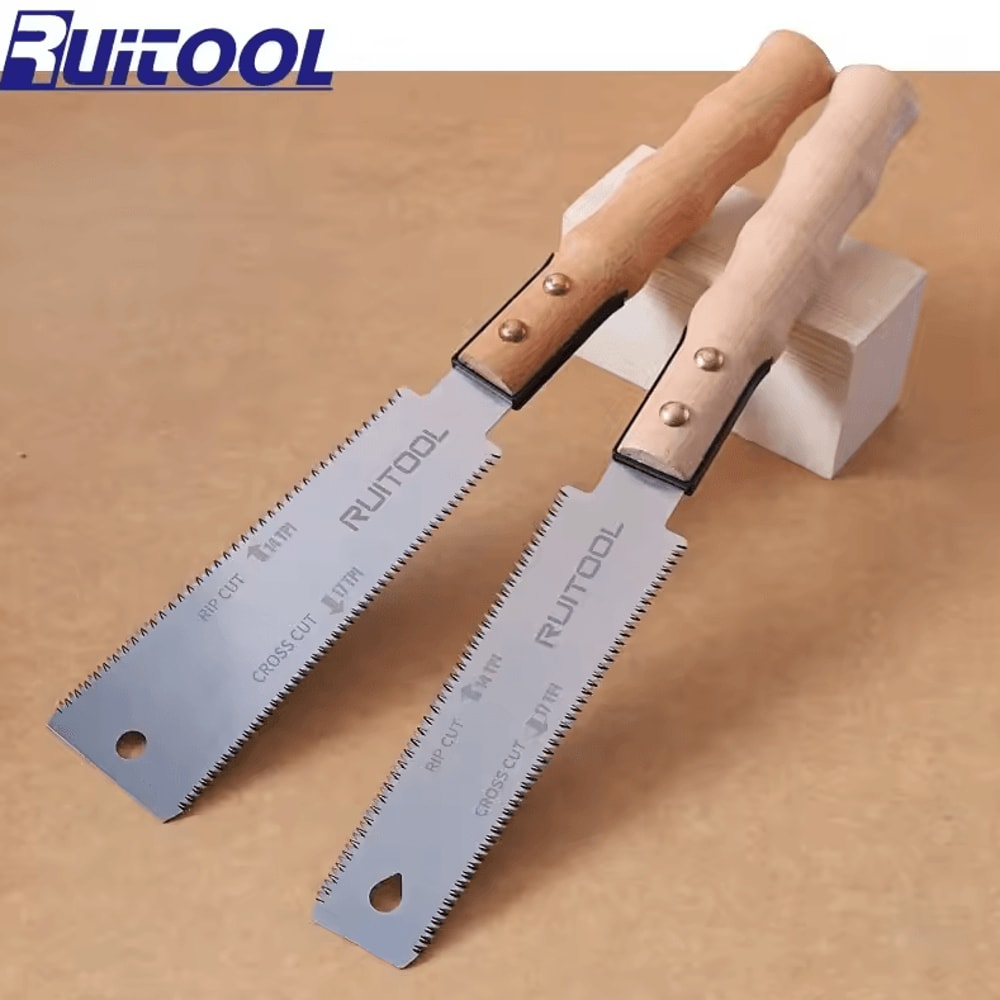 Japanese Ryoba Pull Saw 6Inch DoubleEdge SK5 Woodworking Hand Saw 1417 TPI 0