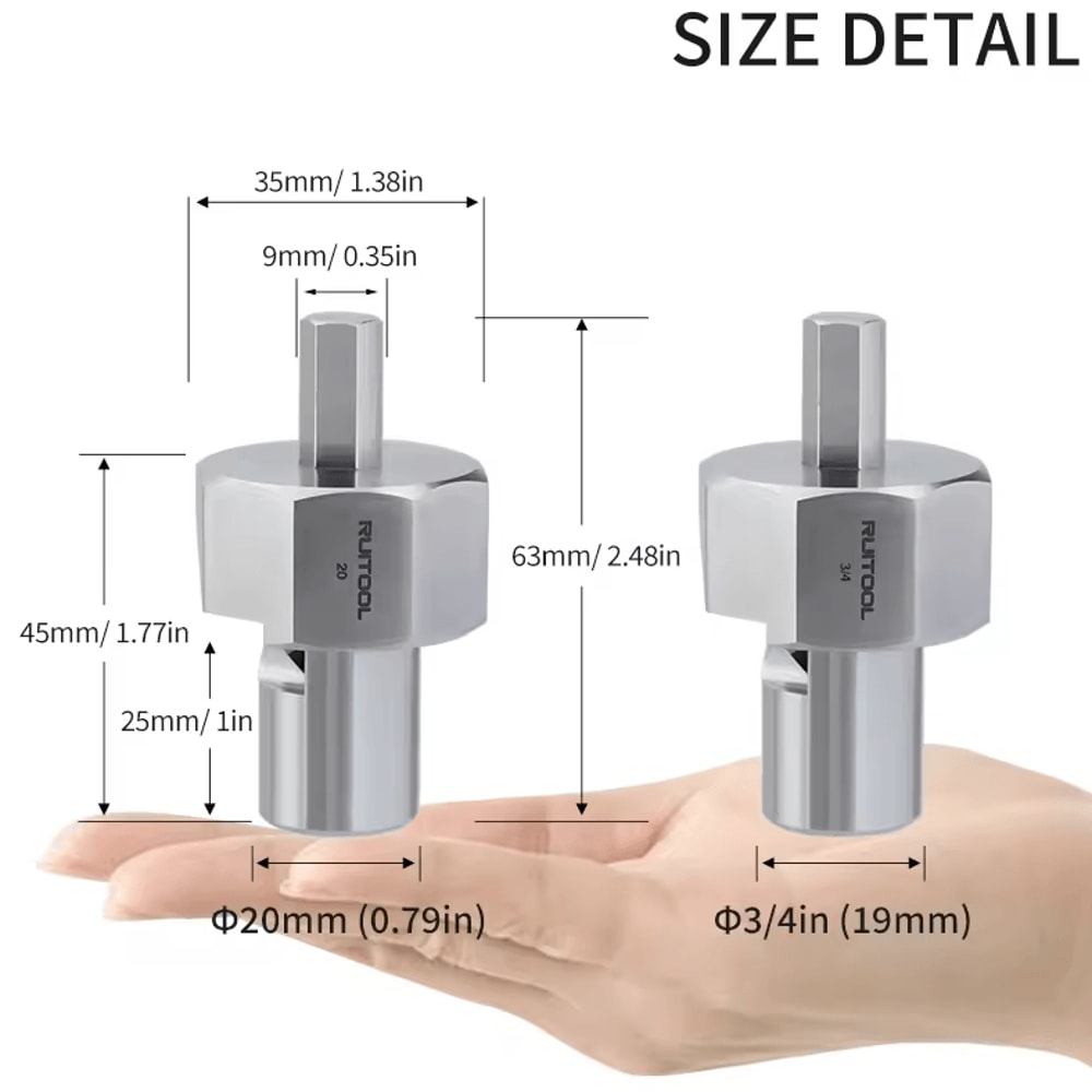 Workbench Dog Hole Chamfer Reamer Tool 20mm 34 Stainless Steel Drill Attachment 1