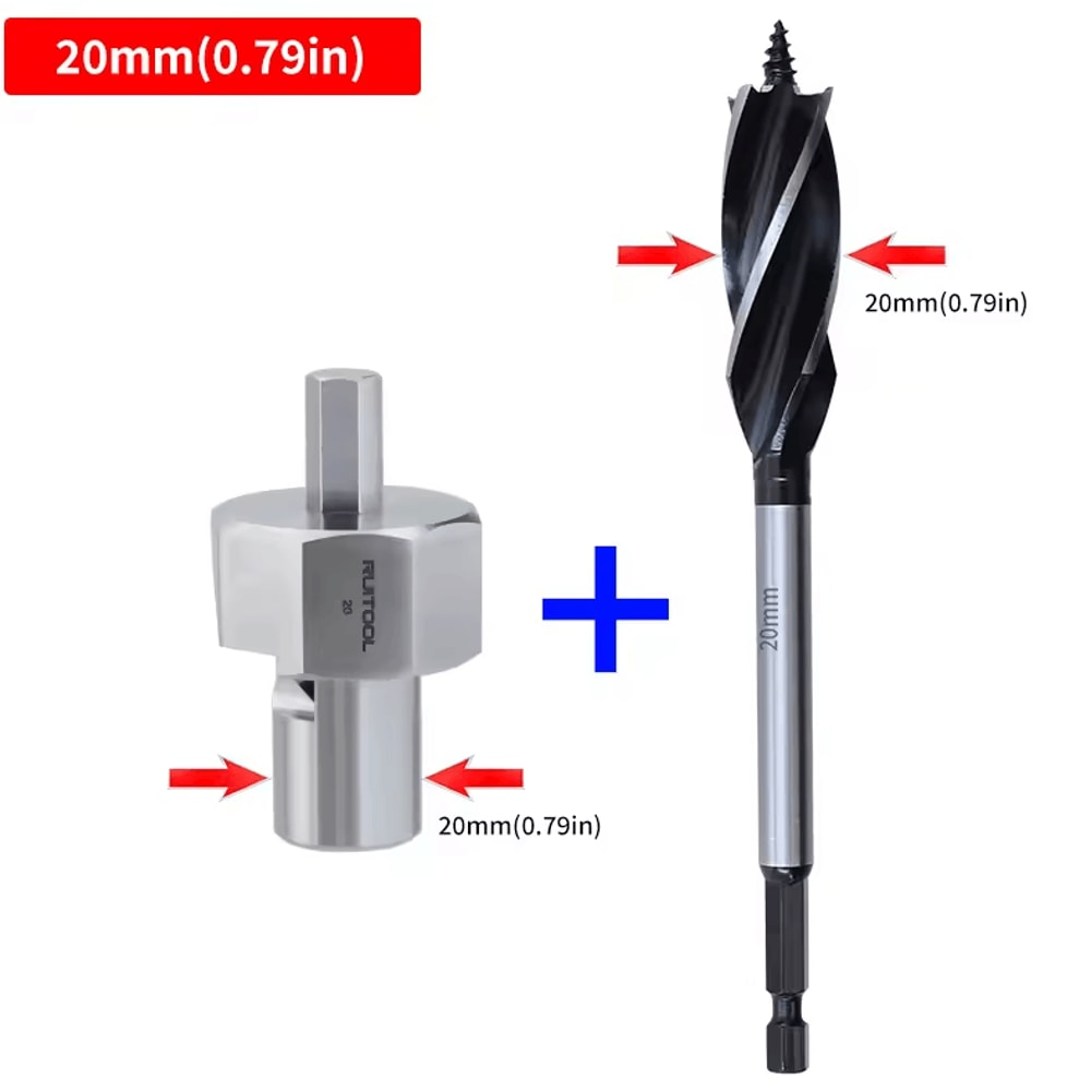 Workbench Dog Hole Chamfer Reamer Tool 20mm 34 Stainless Steel Drill Attachment 5