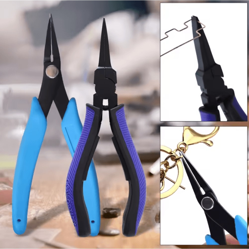 Precision UltraThin Flat Nose Pliers Set Smooth Jaw Needle Nose Tool For Fine Work 0