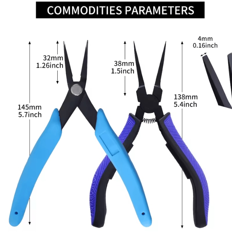 Precision UltraThin Flat Nose Pliers Set Smooth Jaw Needle Nose Tool For Fine Work 1