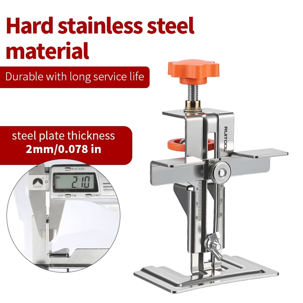 2in1 Stainless Steel Cabinet Door Installation Jig Adjustable Positioning Tool With Support Base 2