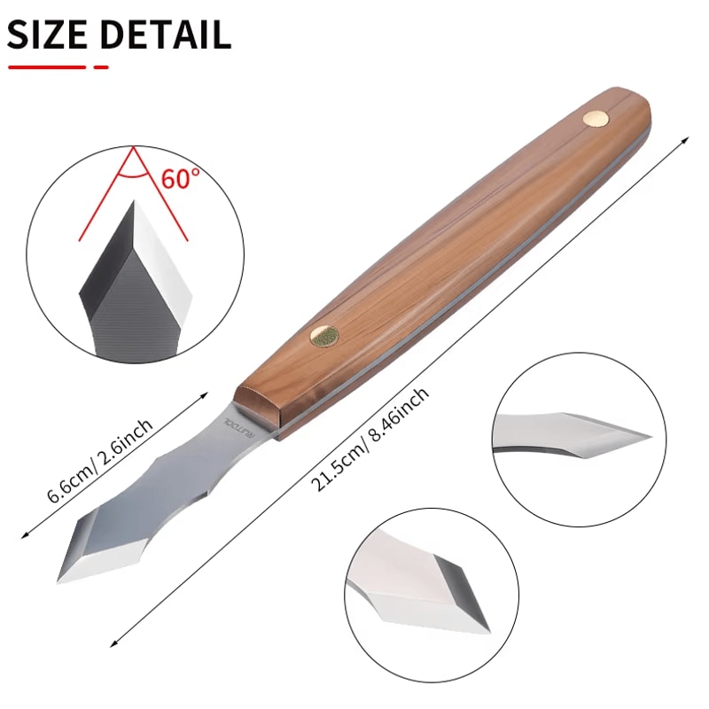 LongNeck Precision Marking Knife Carbon Steel Scribing Tool With Solid Wood Handle 1