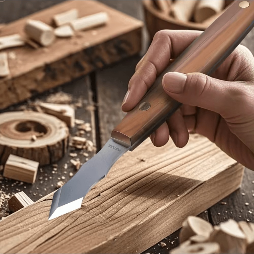 LongNeck Precision Marking Knife Carbon Steel Scribing Tool With Solid Wood Handle 2