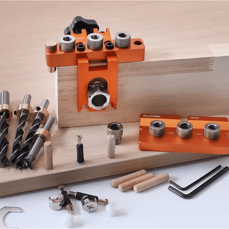 3in1 Precision Dowel Jig Kit Adjustable Aluminum Drill Guide For Perfect Wood Joints 0