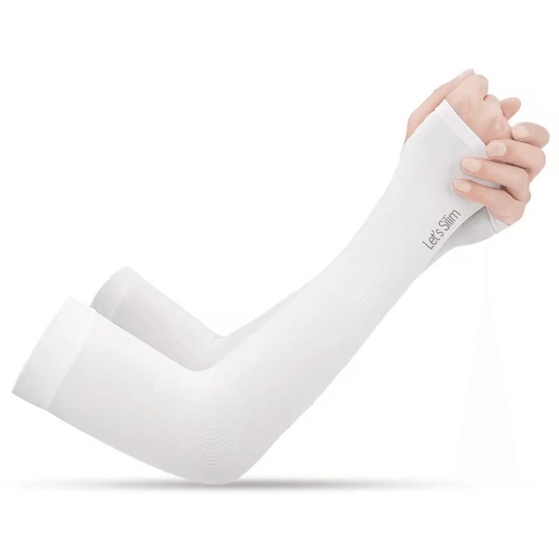 Ice Silk AntiUV Arm Sleeves Cooling Fingerless Compression Covers For Sports Driving 2
