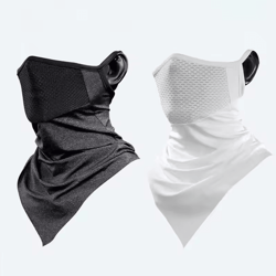 ice silk uv protection cycling face mask – breathable full coverage bandana for summer outdoor use