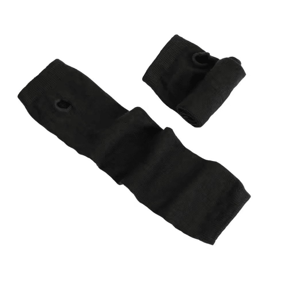 Striped Knit Fingerless Arm Warmers Elastic Long Sleeve Winter Gloves For Style Warmth 2
