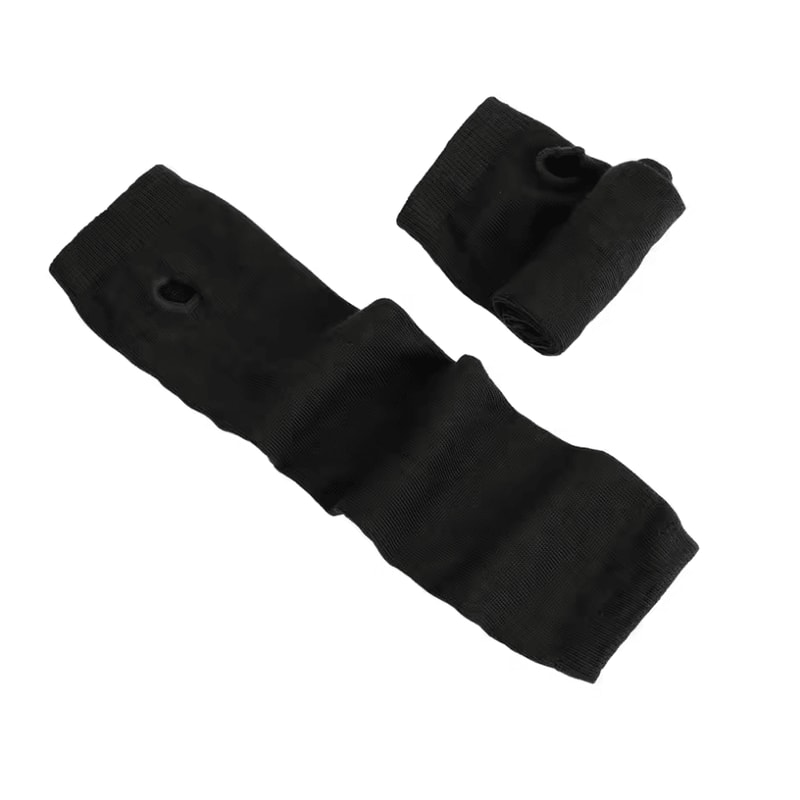 Striped Knit Fingerless Arm Warmers Elastic Long Sleeve Winter Gloves For Style Warmth 2