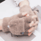 Plush FlipTop Fingerless Winter Gloves Soft Warm Convertible Mittens For Women 3