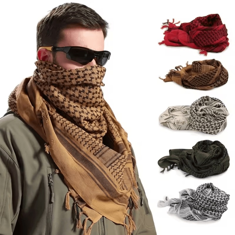 Lightweight Tactical Shemagh Scarf Breathable UV Protection Arab Head Neck Wrap 0
