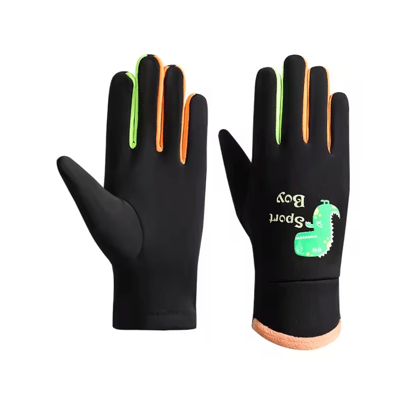Cartoon Dinosaur Kids Winter Gloves Waterproof Windproof Warm Outdoor Cycling Gloves 3
