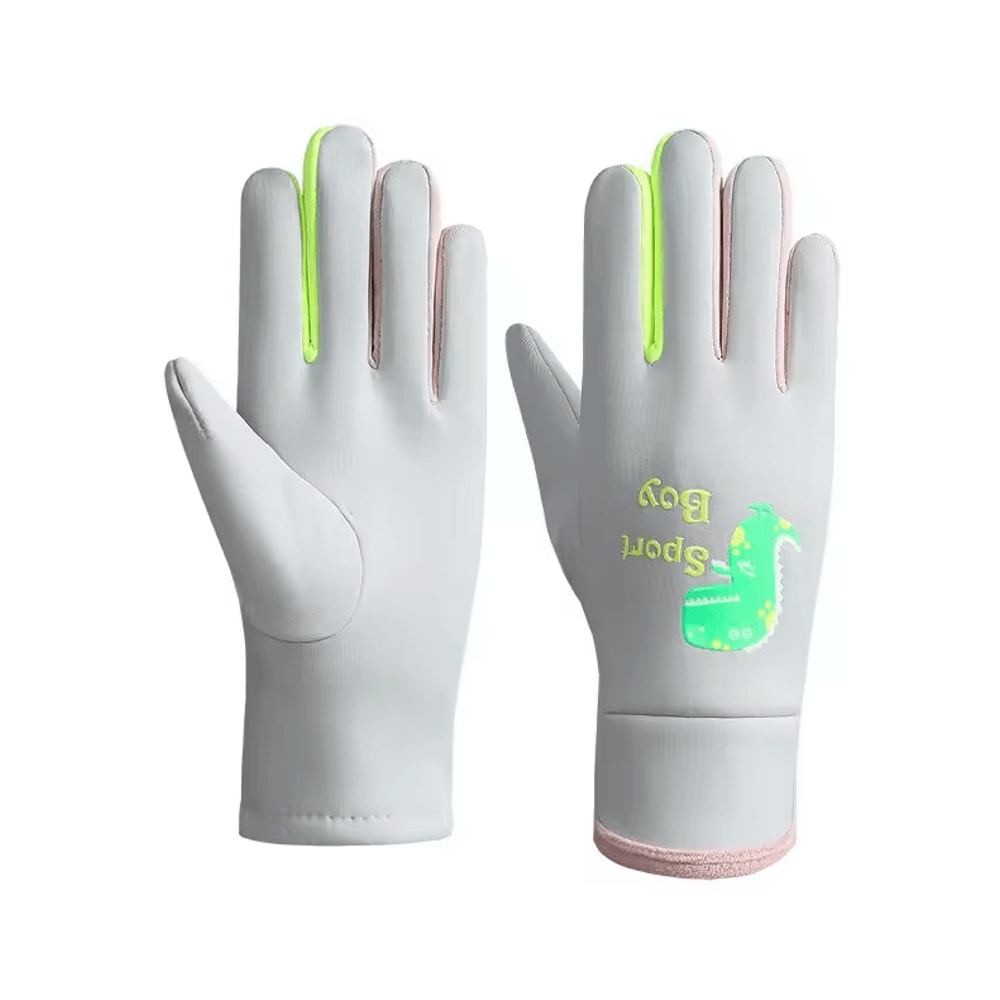 Cartoon Dinosaur Kids Winter Gloves Waterproof Windproof Warm Outdoor Cycling Gloves 4