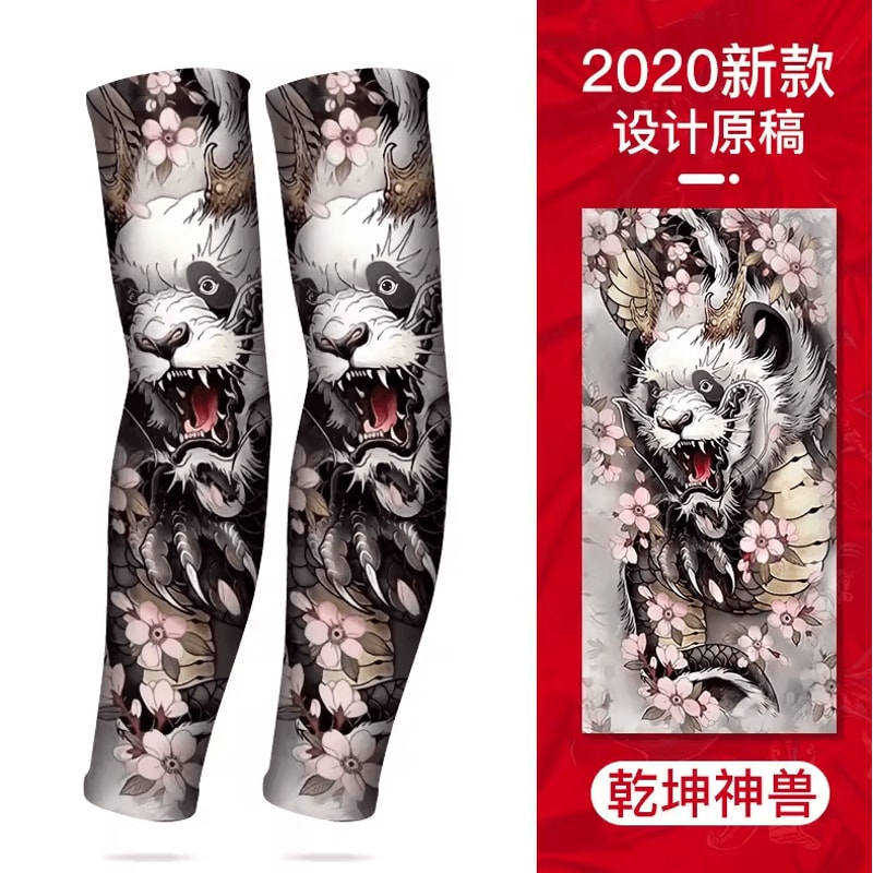 Ice Silk Tattoo Arm Sleeves UV Protection Cooling Camouflage Sports Covers 2