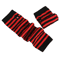 Punk Striped Fingerless Arm Warmers Long Knitted HipHop Style Elbow Gloves 4
