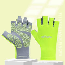 breathable ice silk fingerless cycling gloves – anti-slip summer fitness & fishing gloves