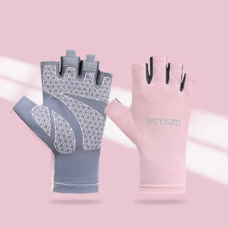 Breathable Ice Silk Fingerless Cycling Gloves AntiSlip Summer Fitness Fishing Gloves 1