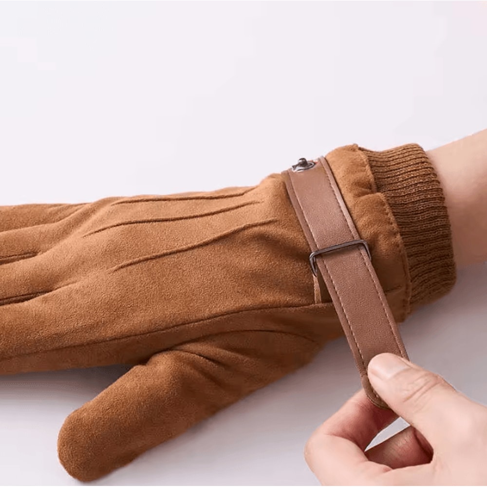 ThermaGrip Winter Cycling Gloves Touchscreen Suede Riding Gloves For Cold Weather 0