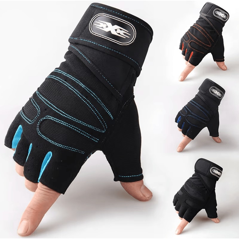 PowerGrip Pro Gym Gloves Shockproof Weight Lifting Gloves With Wrist Support 0