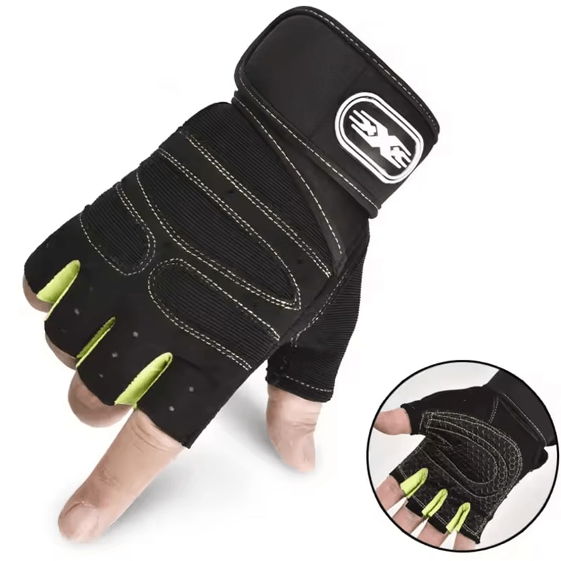 PowerGrip Pro Gym Gloves Shockproof Weight Lifting Gloves With Wrist Support 1
