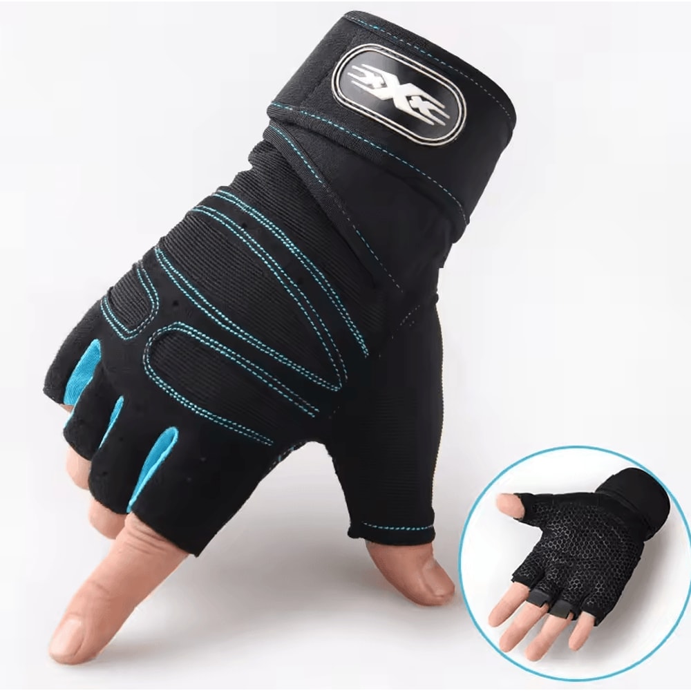 PowerGrip Pro Gym Gloves Shockproof Weight Lifting Gloves With Wrist Support 3