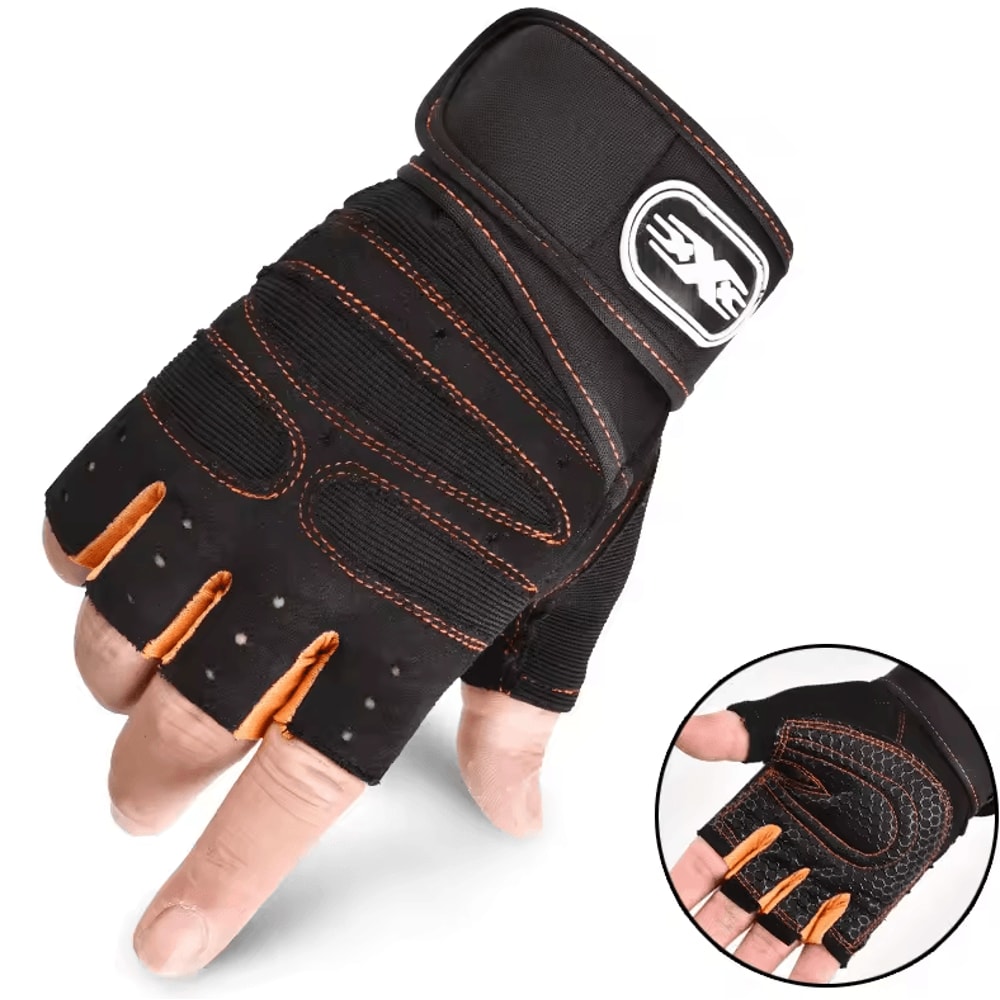 PowerGrip Pro Gym Gloves Shockproof Weight Lifting Gloves With Wrist Support 6