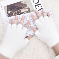 cozytouch fuzzy fingerless gloves – soft winter typing gloves for women