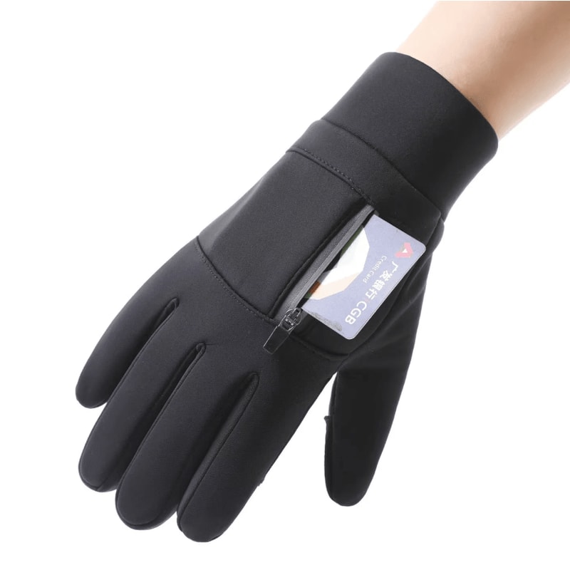 ThermaZip Pro Winter Cycling Gloves Windproof Touchscreen Riding Gloves With Storage Pocket 1