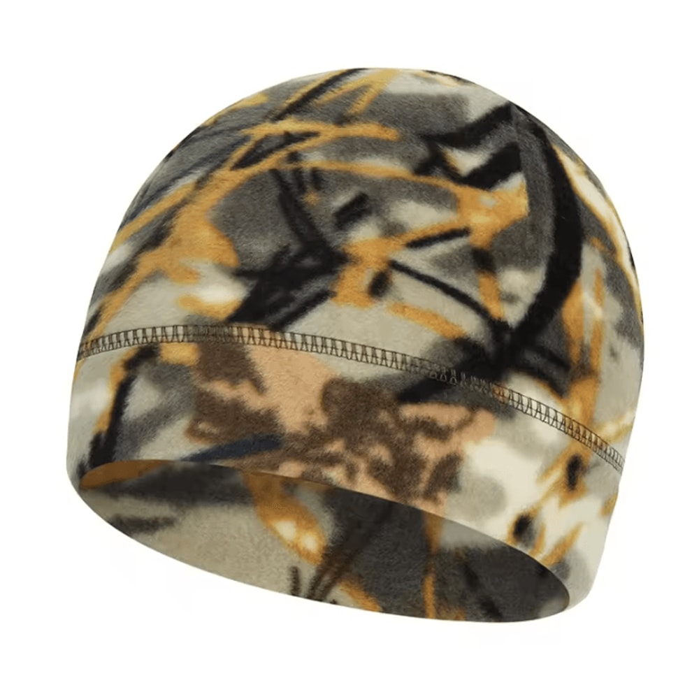 ThermaCamo Fleece Skull Cap Windproof Winter Cycling Beanie For Outdoor Performance 2