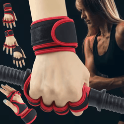 powerwrap elite gym gloves – half-finger weightlifting gloves with wrist support