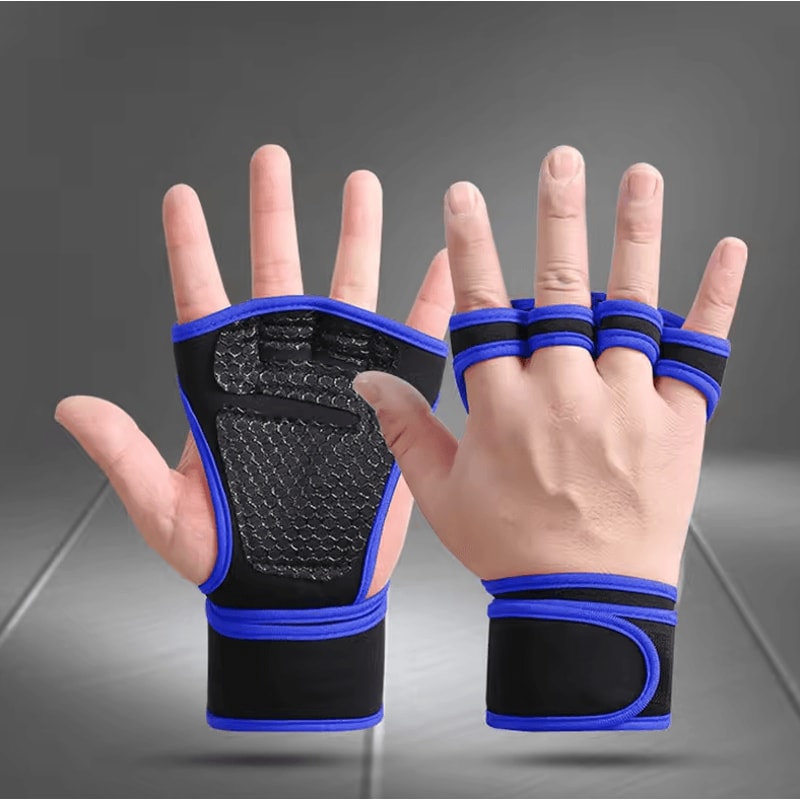 PowerWrap Elite Gym Gloves HalfFinger Weightlifting Gloves With Wrist Support 2