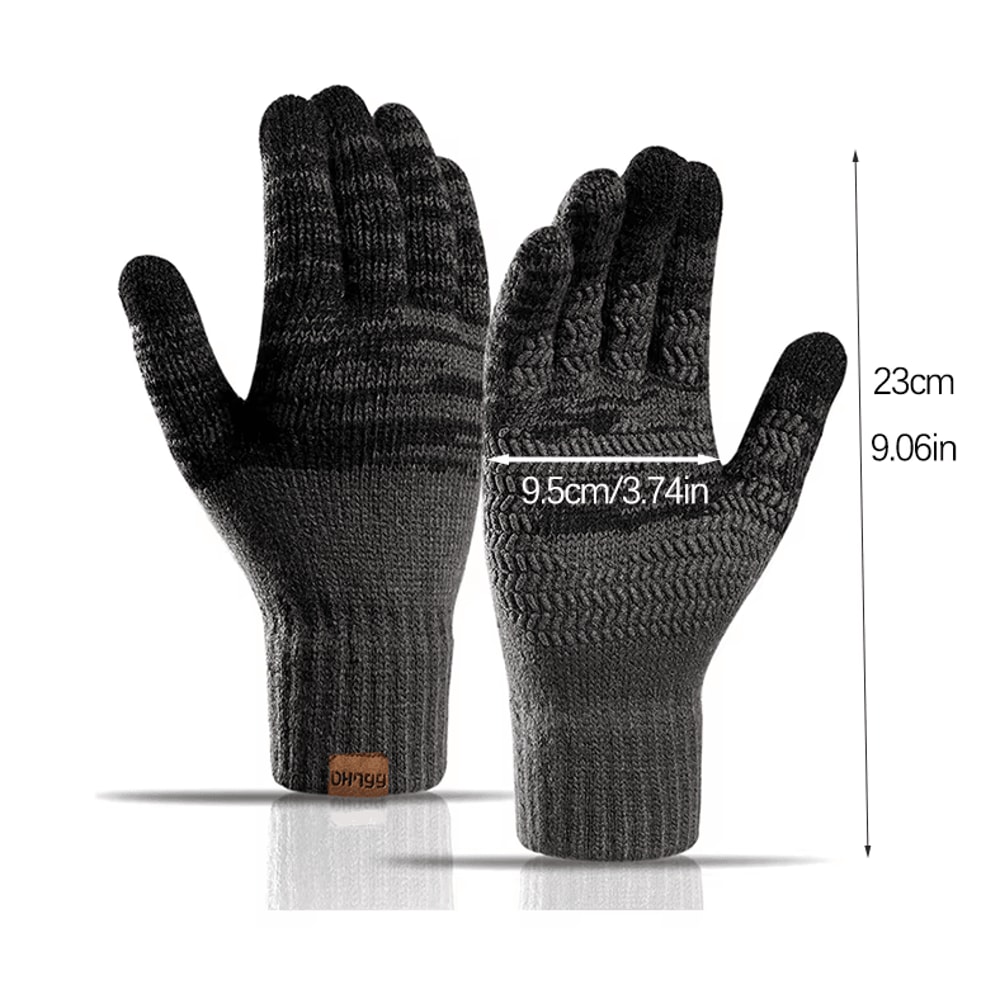 ThermaKnit Touch Gloves Warm FleeceLined Knitted Gloves With Touchscreen Grip 0