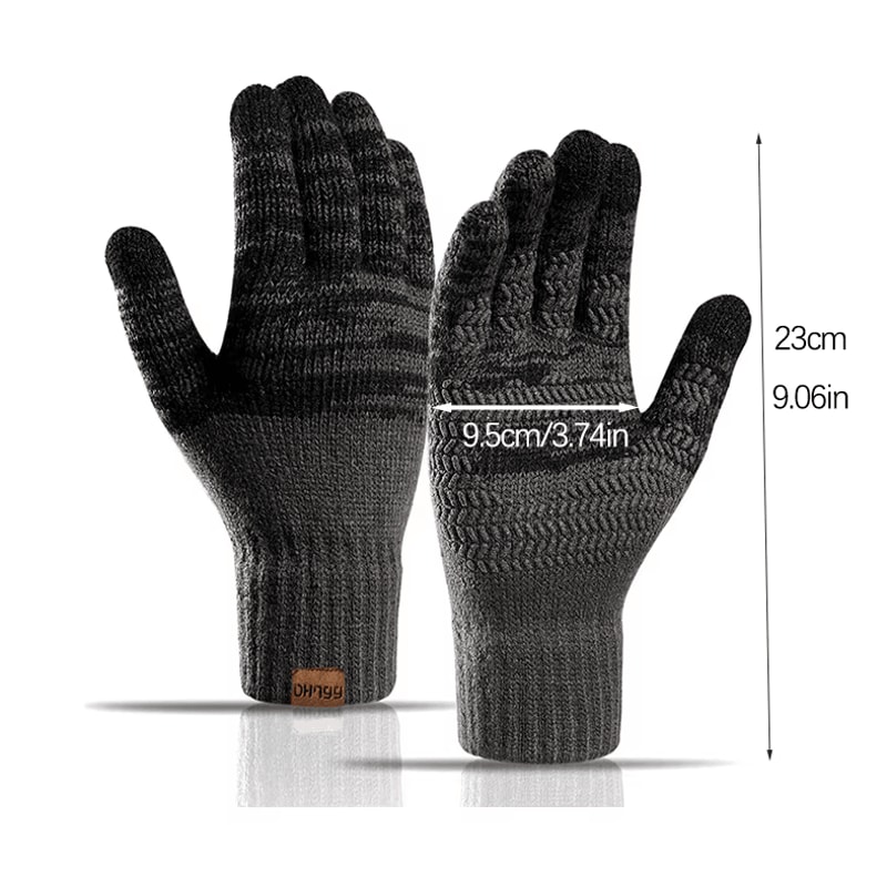 ThermaKnit Touch Gloves Warm FleeceLined Knitted Gloves With Touchscreen Grip 0