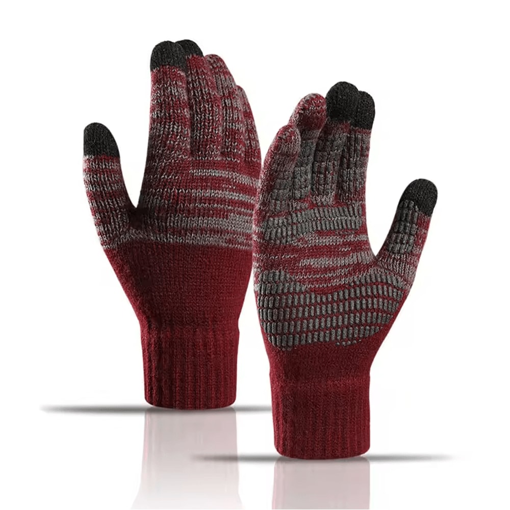 ThermaKnit Touch Gloves Warm FleeceLined Knitted Gloves With Touchscreen Grip 5