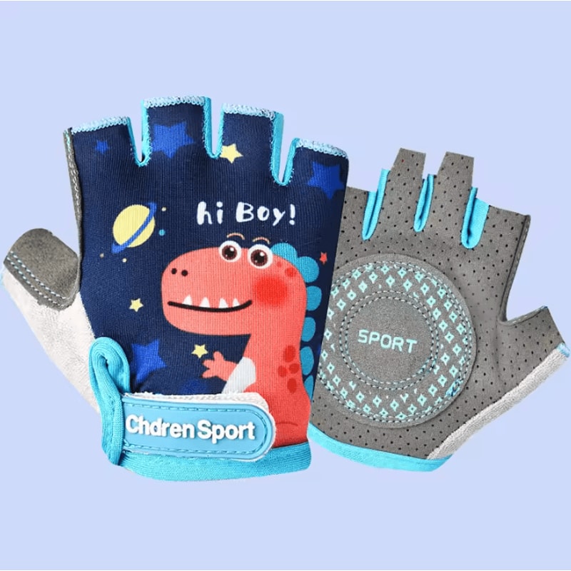 PlayGrip Kids Fingerless Cycling Gloves AntiSlip Protective Sports Gloves For Active Kids 2