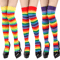RainbowPop Kawaii KneeHigh Socks Colorful Striped Cosplay Everyday Statement Stockings 0