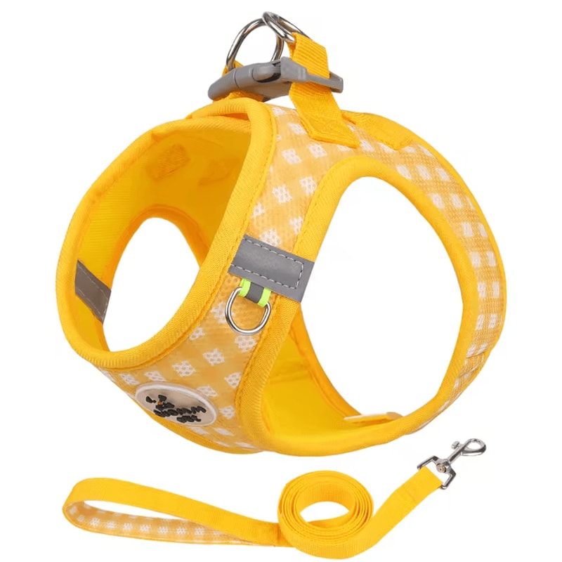 PlaidPaw Comfort Harness Set Breathable Reflective Cat Small Dog Harness With Leash 1
