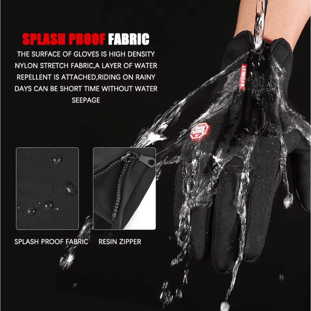 FrostGrip Zip Winter Cycling Gloves Windproof Touchscreen Riding Gloves With AntiSlip Control 0