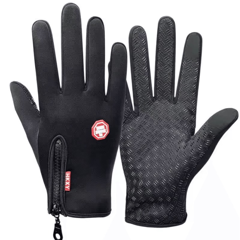 FrostGrip Zip Winter Cycling Gloves Windproof Touchscreen Riding Gloves With AntiSlip Control 1