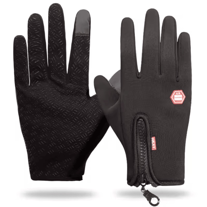 FrostGrip Zip Winter Cycling Gloves Windproof Touchscreen Riding Gloves With AntiSlip Control 4